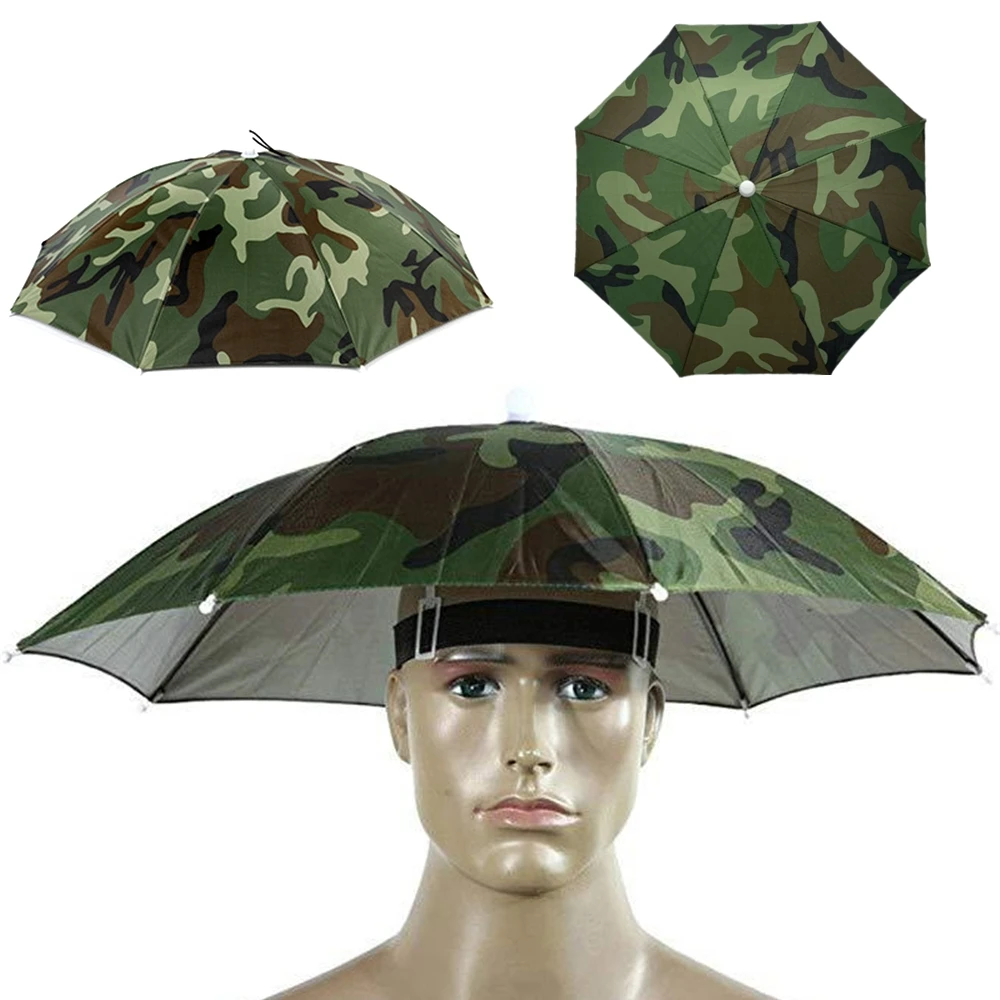 

Fishing Cap Outdoor Sport Umbrella Hat Hiking Camping Headwear Cap Head Hats Camouflage Foldable Sunscreen Shade Umbrella Hat