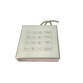 

Stainless Steel Kiosk Desktop Keypad with 16 metal keys, customized keyboard layout and language for PC CNC platform