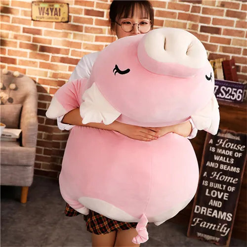 Fancytrader 43'' Kawaii Big Cartoon Pig Plush Toy Big Stuffed Fat Pink Pigs Hugging Pillow for Kids Girlfriend 110cm 2 Colors (11)