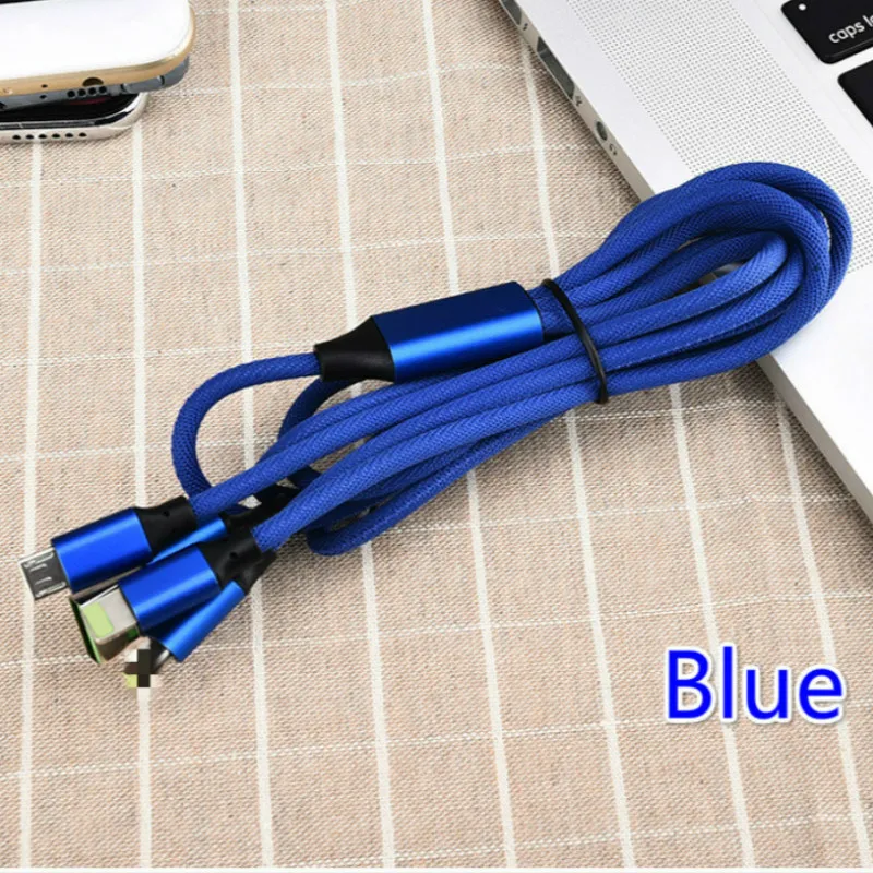 3 в 1 быстрый Micro usb type C кабель для передачи данных для samsung Galaxy Универсальный телефон 3A освещение зарядки Кабели для IPhone X 8 HuaWei LG