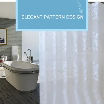 

180*180 Waterproof Shower Curtain With 12Pcs Hooks Transparent Bath Curtains for Bathroom I88