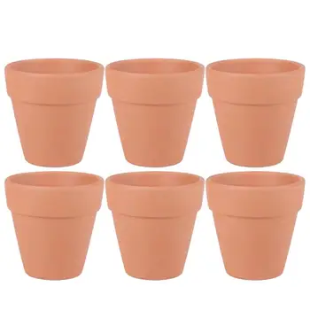 

6PCS Desktop Flower Vase Ceramic Pot Simple Flower Pot for Home Office Decoration - 9x9cm (Red)