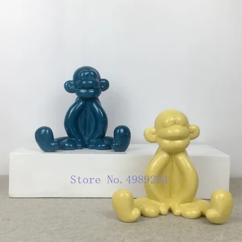 

CREATIVE CERAMICS MONKEY ABSTRACT CARTOON CHILDREN'S ROOM BALLOON MONKEY MODERN HOME DECORATION CRAFTS ORNAMENTS ACCESSORIES