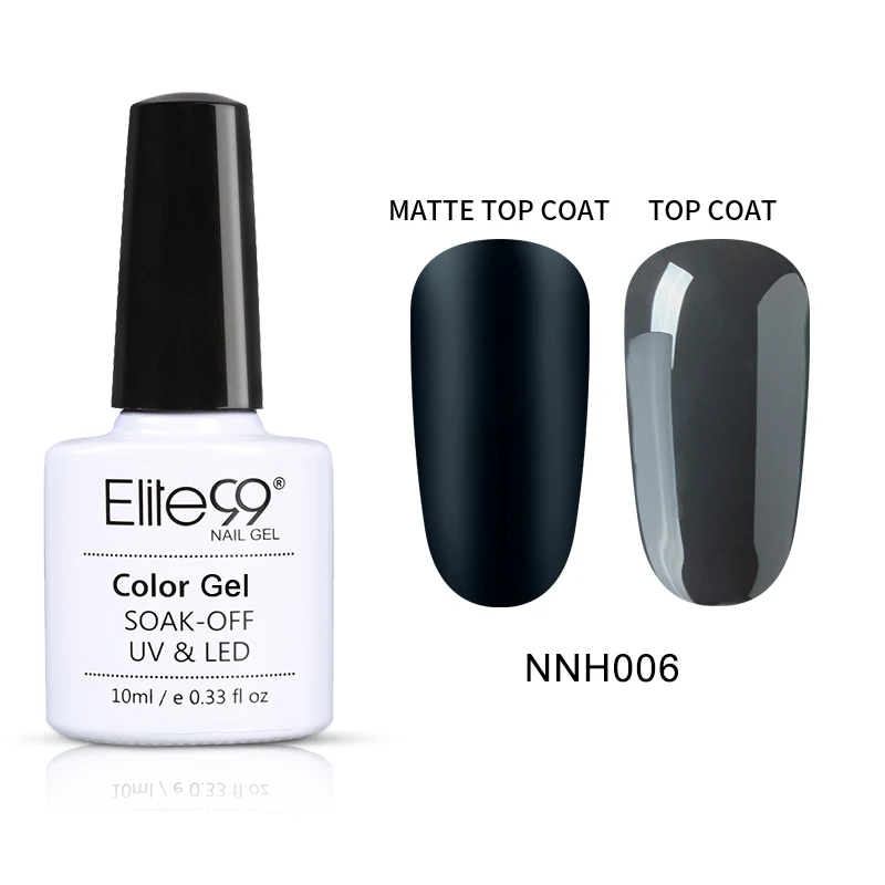 Elite99 10 мл матовое верхнее покрытие Цвет УФ-гель для ногтей серая серия замочить от ногти гель лак Полупостоянный УФ лак - Цвет: NNH006