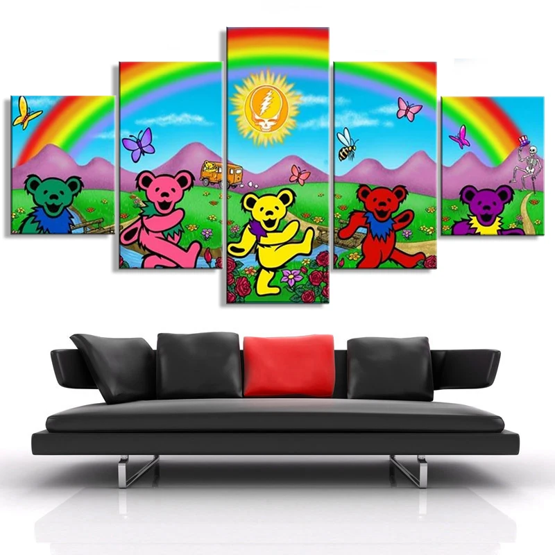 Картина на холсте 5 шт. художественный постер с надписью Grateful Dead Wall домашний декор