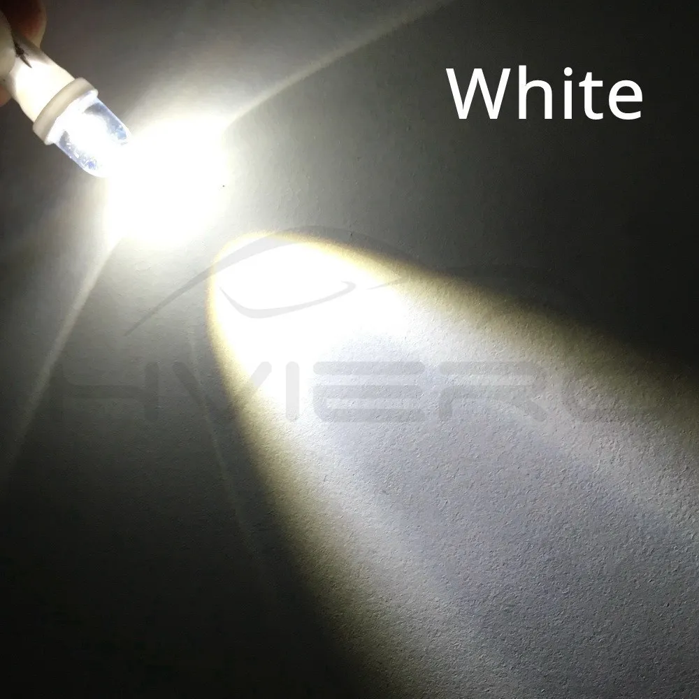 Hviero  White Red Blue Green Yellow RGB T10 W5W 168 194 1Led  Car Auto Wedge Light Side Dashboard Number Plate Trunk Lamp Bulb DC 12V