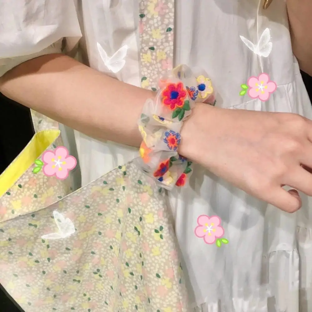 AOMU-Korea-Chic-Colorful-Embroidery-Flower-Transparent-Net-Yarn-Elastic-Hair-Bands-for-Women-2020-Spring (1)