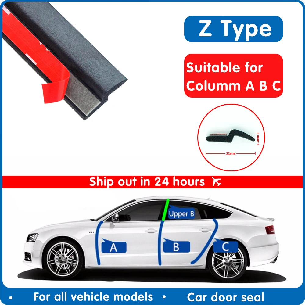 

Car Door Seal Z Type Weatherstrip Noise Insulation Sealing Rubber Strip Trim Auto Rubber Seals Z-shaped Seal rubber door