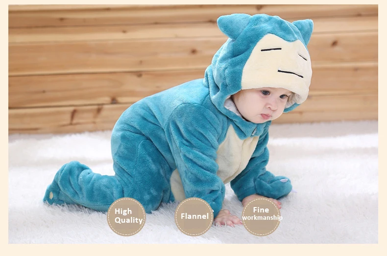 Baby Bodysuits comfotable Hot Kawaii Baby Corgi Dog Animal Pajamas Long Sleeve Cute Anime Rompers Hooded Boys Girls Fantasia Warm Cotton Jumpsuit Clothes carters baby bodysuits	