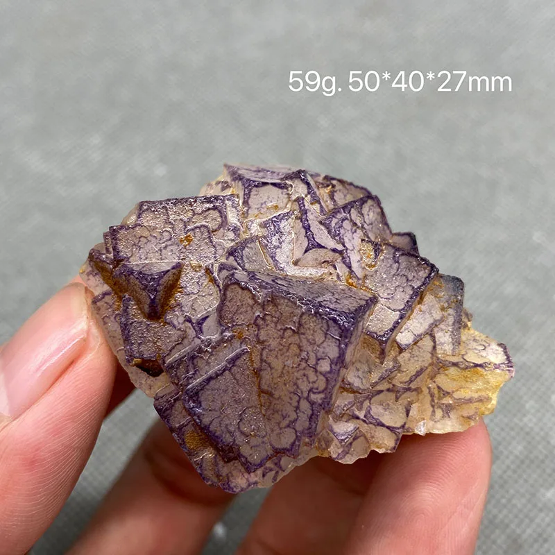 100% Natural purple stepped fluorite cluster mineral specimens Gem level Stones and crystals