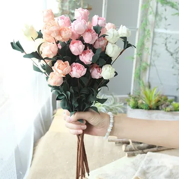 1 Bundle Rose Decor Artificial Flower Home Decor Imitation Fake Flower for Garden Plant Desk Decor Artificial Flowers