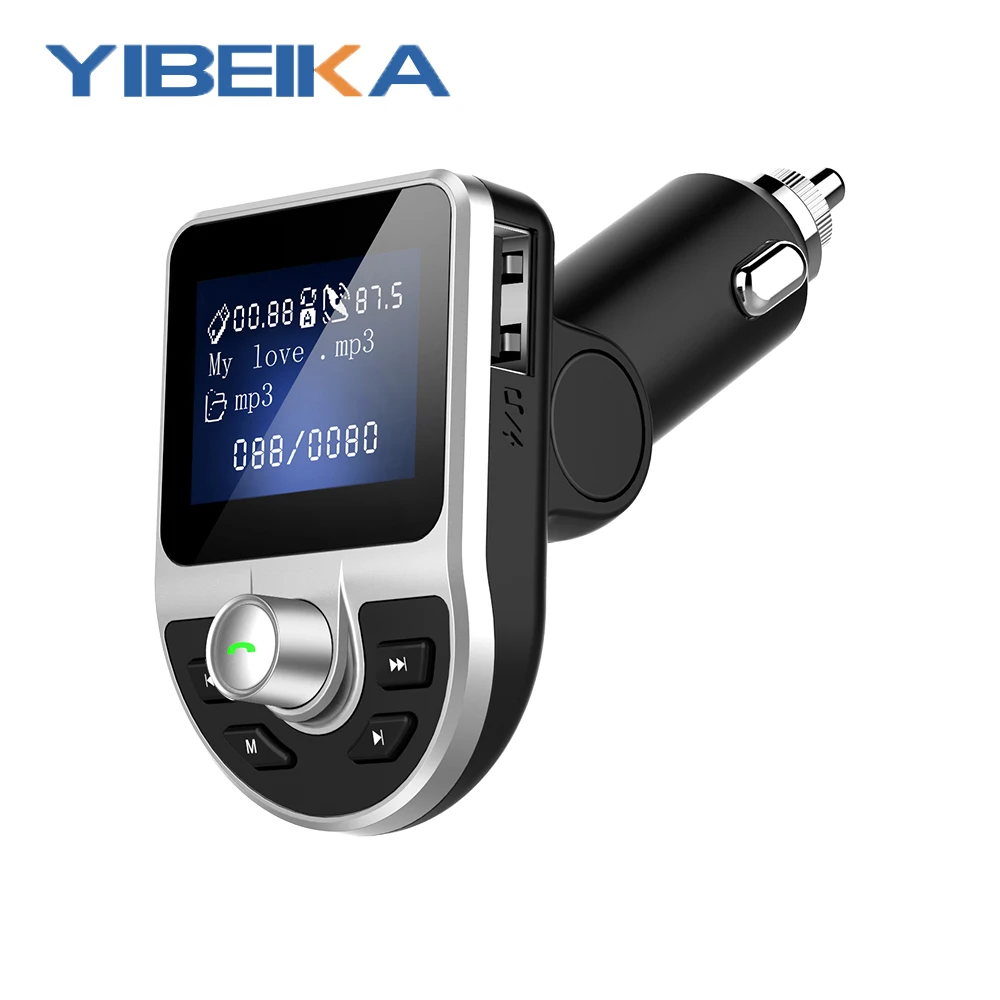 YIBEIKA автомобильное зарядное устройство 3, 1A coche Bluetooth transmisor FM USB Dual cargador de coche modulador FM reproductor MP3 ence