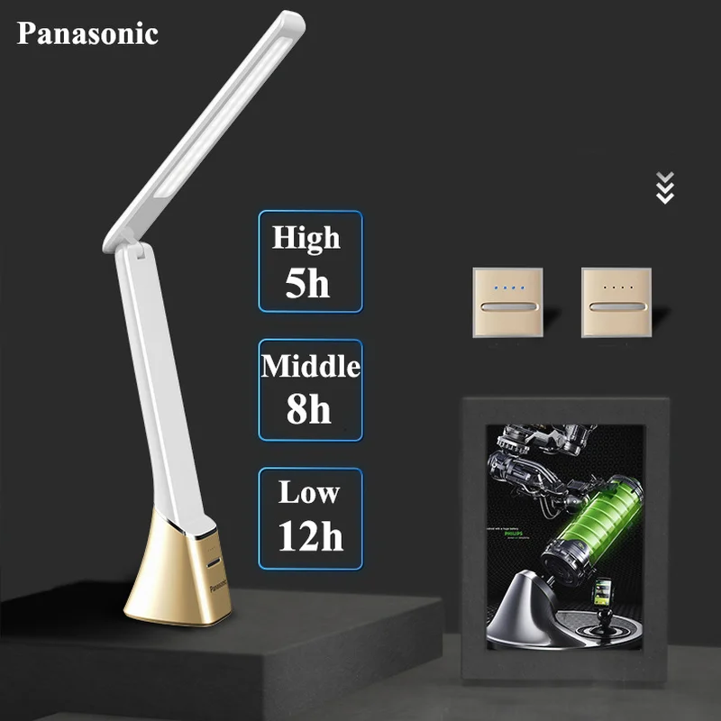Panasonic светодиодный настольная лампа с сенсорным датчиком Складная Настольная