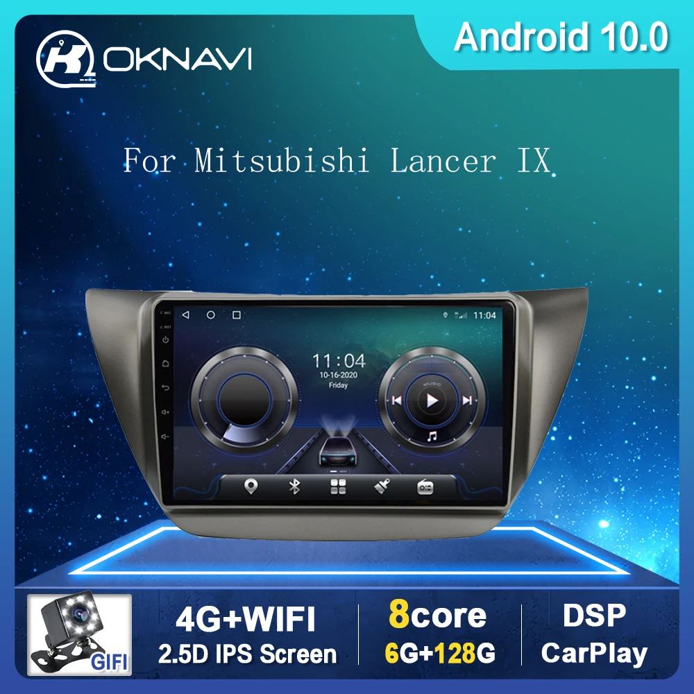 

Android 10.0 128 G Car Radio Multimedia Player For Mitsubishi Lancer IX 2006-2010 Auto Radio Navigation GPS WIFI Headrest No DVD