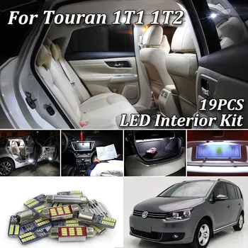 

19Pcs White Canbus led Car interior + Parking light Kit for Volkswagen VW Touran 1T1 1T2 2003 2004 2005 2006 2007 2008 2009 2010