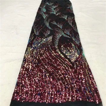 

Sequined Embroidered Afrian French Net Lace Fabric 2020 red Classical Design Indian Nigerian Women Prom Evening Dresses Fabrics