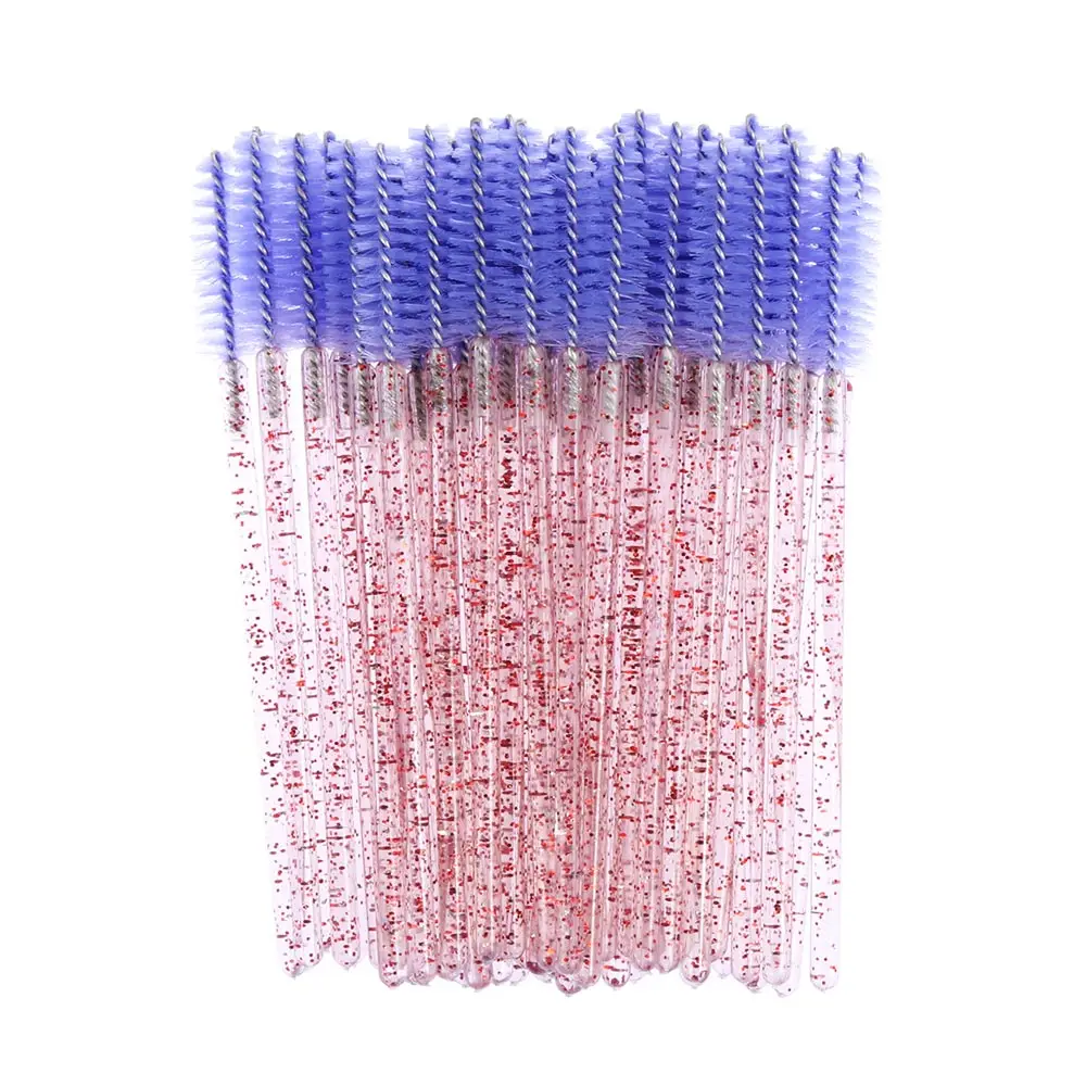Light purple 50 шт. одноразовые поддельные щеточки с тушью для ресниц палочки Аппликатор прививка накладные ресницы завивка гребень красота натуральный макияж инструмент - Handle Color: Light purple