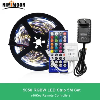 

5m 10m 15m WiFi LED Strip Light RGB Waterproof SMD 5050 RGBW/RGBWW LED Lights Strip Tape DC 12V+ Remote Control + Adapter