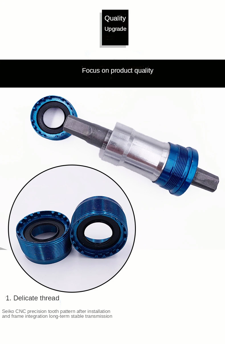 Description Picture 4 of itemBicycle Centre Column MTB Bear  Axle 103/107/110/113/116/118/120/122/124/126/127.5mm MTB Quare Hole Crank Axis Waterproof Screws