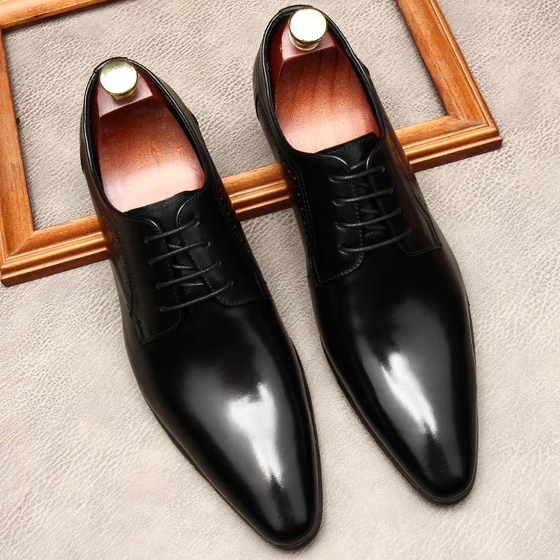 Chaussures Oxford Homme En Cuir Verni Noir - Idéales Mariage, Costume, Cérémonie - Semelle Antidérapante - Taille 44 - Classique Et Tendance