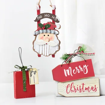

Nordic Wooden Letter Welcome Sign Door Pendant Christmas Santa Sled Snowman Tree Garland Ornaments Home Decoration Accessories