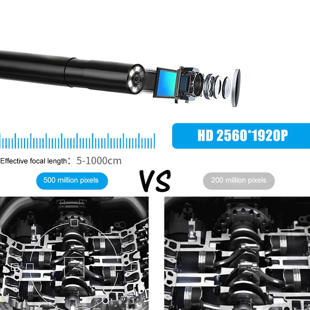 Автоматический беспроводной Бороскоп с дальним диапазоном обзора, полужесткая Автомобильная Инспекционная камера, эндоскоп HD wifi, инструмент для ремонта, светодиодный контроль телефона