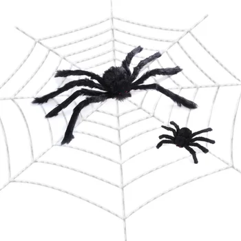 

Tinksky Halloween Spider Web Decorations Indoor & Outdoor Spooky Spider Webbing (3m Spider Web + 30cm Black Spider + 60cm Black