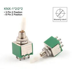 10pcs/LOT Mini Toggle Switch 3/6 Pin 2 Position ON-OFF DPDT  Self-locking  KNX Toggle Switches 3A250V 6A125V 6mm Mounting