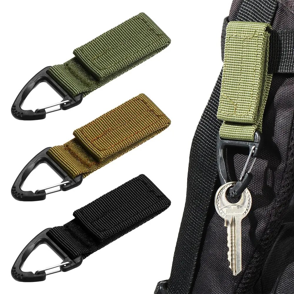 Nylon Tactical Molle Carabiner Key Hook Hanging Belt Webbing Buckle Key Ring