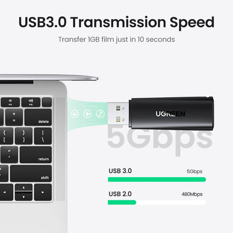 Ugreen Leitor de Cartão Usb 3.0 para sd Micro sd tf Adaptador de Cartão de Memória para Computador Portátil Acessórios Multi Smart Cardreader Leitor de Cartão - Imagem 3