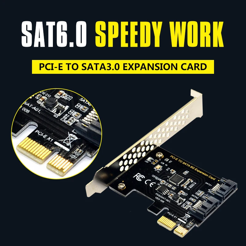 PCI Express SATA 3 плата контроллера, 2 порта PCIe SATA III 6 ГБ/сек. внутренний адаптер конвертер для настольного ПК поддержка ssd и HDD w