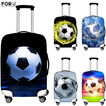 

FORUDESIGNS Football/Soccer Ball Printing Elastic Thick Luggage Covers for Trunk Case Apply 18-32 inch Suitcase Protective Cover