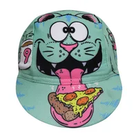 Cat Pizza Cycling cap Creativity Bike Hat Headwear Free Size  Men And Women Quick-Drying Polyester braetan 1