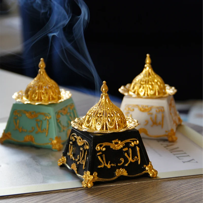Resin Censer Classical Golden Incense Burner Aroma Diffuser