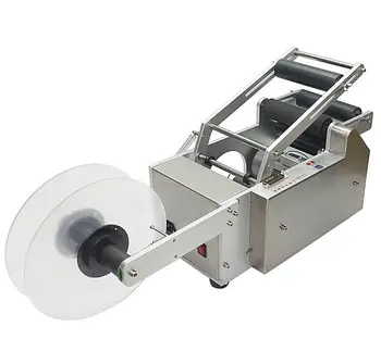 

Semi-automatic Round Bottle Labeler Stick Printer circular Sticker label attaching machine label attacher Label Sticker Labeling