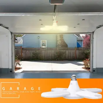 

60W E27 Deformable LED Garage Light Fan Blade Angle Adjustable Ceiling Lamp