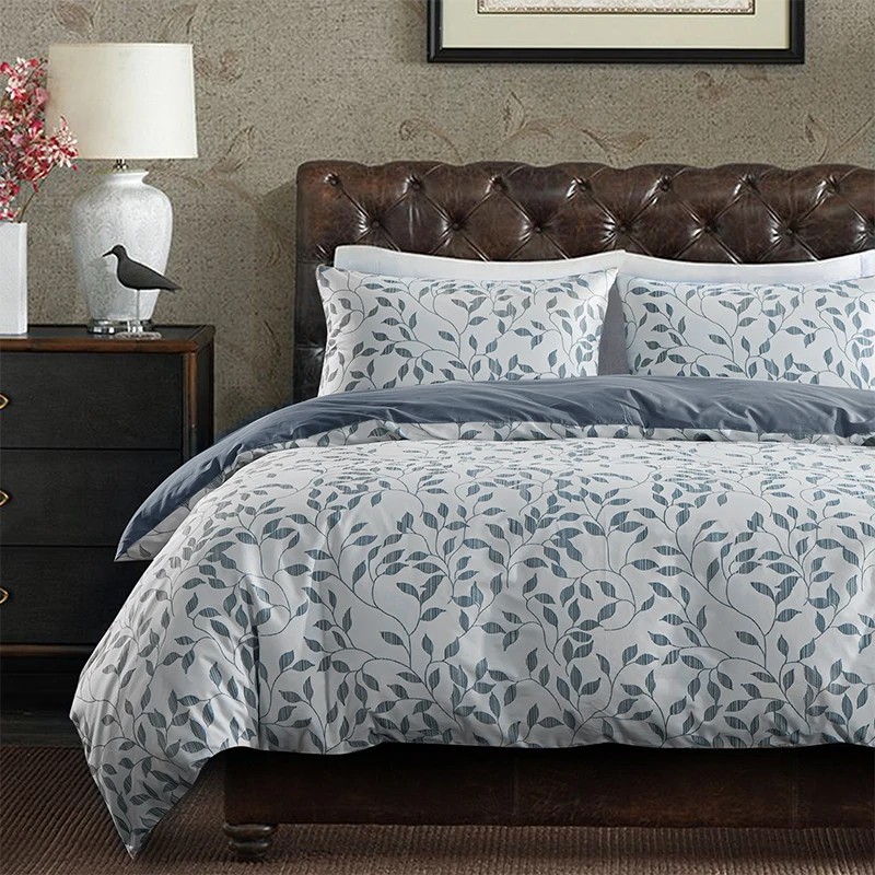 

ELKA 100% Cotton Luxury Printed Duvet Cover Sets High Quality for Adult Plant Leaf Bedclothes with Pillowcase Bed Covers Sets