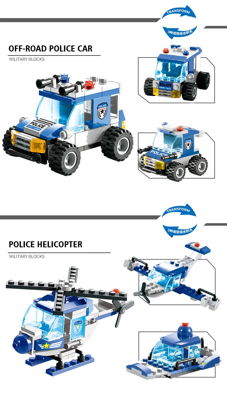 Конструктор детский Городская полиция 762 блоков|Блочные конструкторы| |