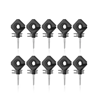 

25Pcs Electric Fence Insulator,Screw-in Insulator Fence Ring for Wood Post,Black
