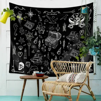 

White Black Sun Moon Mandala Tapestry Wall Hanging Celestial Wall Tapestry Hippie Wall Carpets Dorm Decor Psychedelic Tapestry