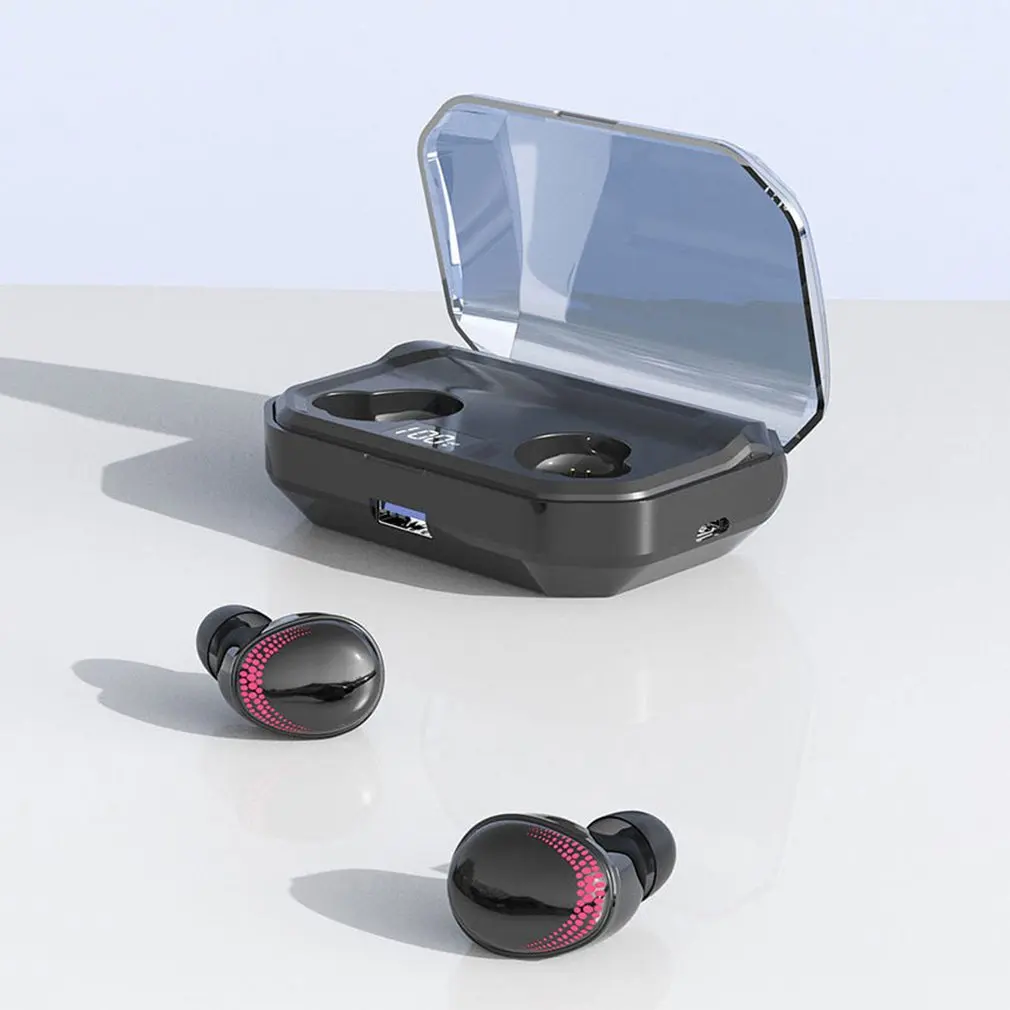 TWS Bluetooth наушники 5,0 беспроводные наушники стерео громкой связи спортивные Водонепроницаемые Цифровые Дисплей беговые беспроводные Висячие Наушники