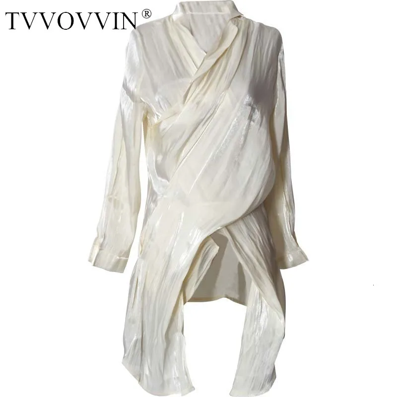 TVVOVVIN, осень, дизайн, на ощупь, однотонная, абрикосовый цвет, рубашка нестандартного типа, рубашка для темпераментных женщин L035