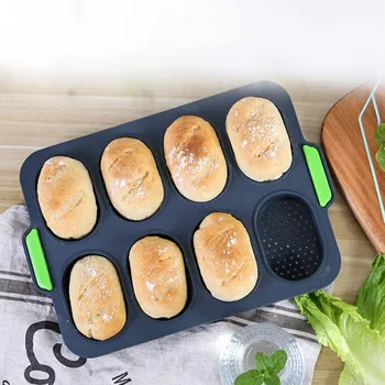 

Non-Stick Bread Mold Party DIY Mini Baguette Baking Tray 8 Holes Food Grade Silicone Baking Pan Reusable Kitchen Baking Tools