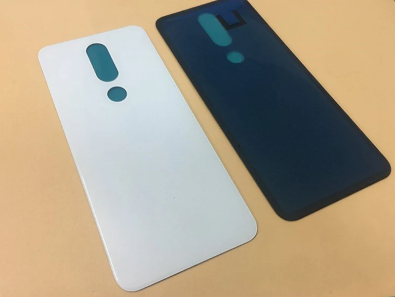Для Nokia X6 6,1 Plus стеклянная задняя крышка корпуса батареи с клейкими запасными частями