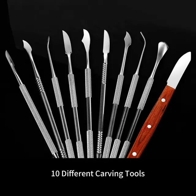 Angelwill Stainless Steel Wax Carver Tools Carving Set Surgical Dental Sculpture Instrument with Case