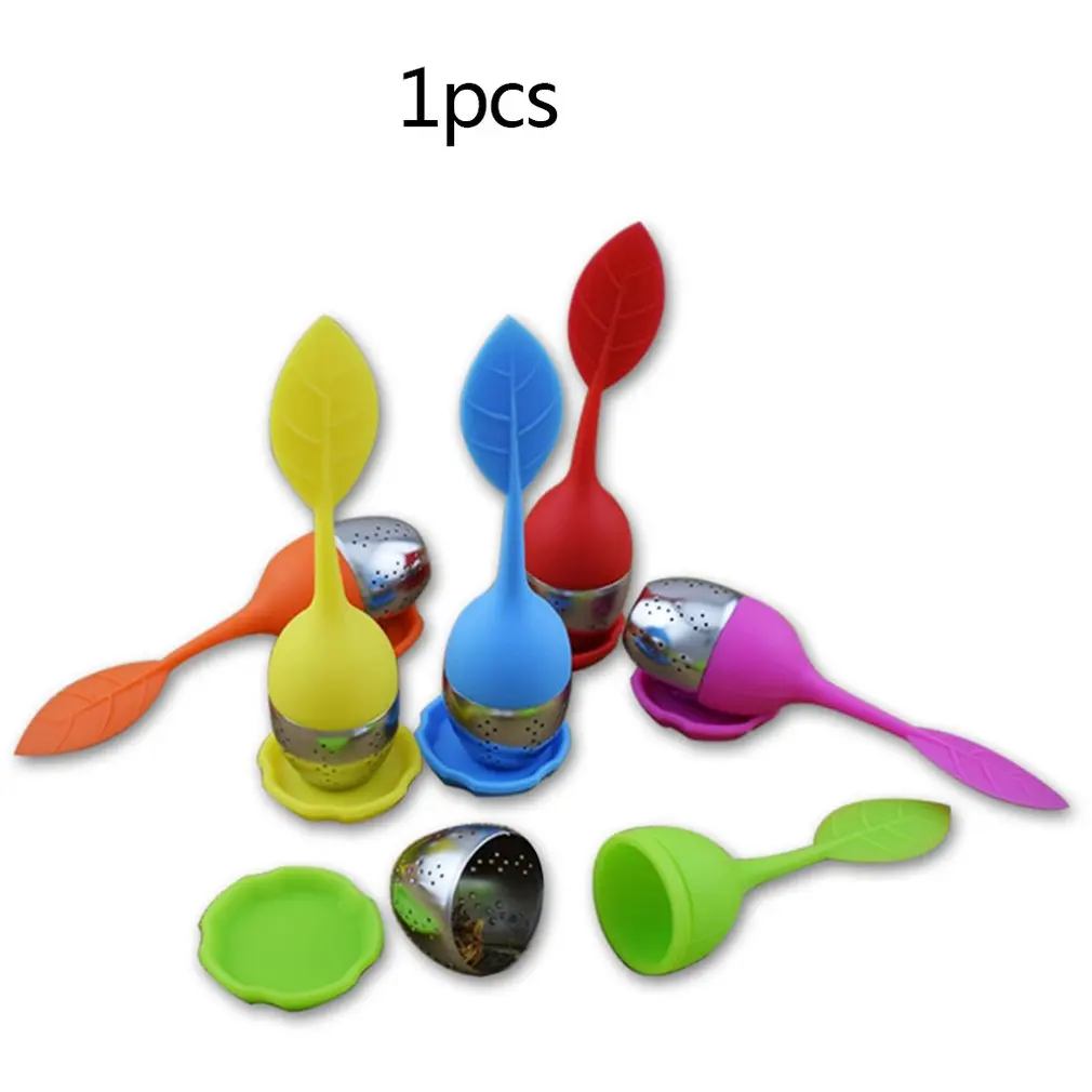 

1pc Silicone Tea Infuser Filter Stainless Steel Tea Ball Leaf Tea Strainer for Brewing Device Herbal Spice Filter Kitchen Tools