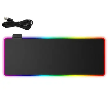 

DishyKooker RGB Colorful LED Lighting Gaming Mouse Pad Mat for PC Laptop 350*250mm