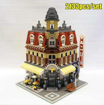 

New 15002 2133Pcs Model Build Kit Compatible with 10182 Coffee Shop Corner Model Building Block Children's Christmas Toys
