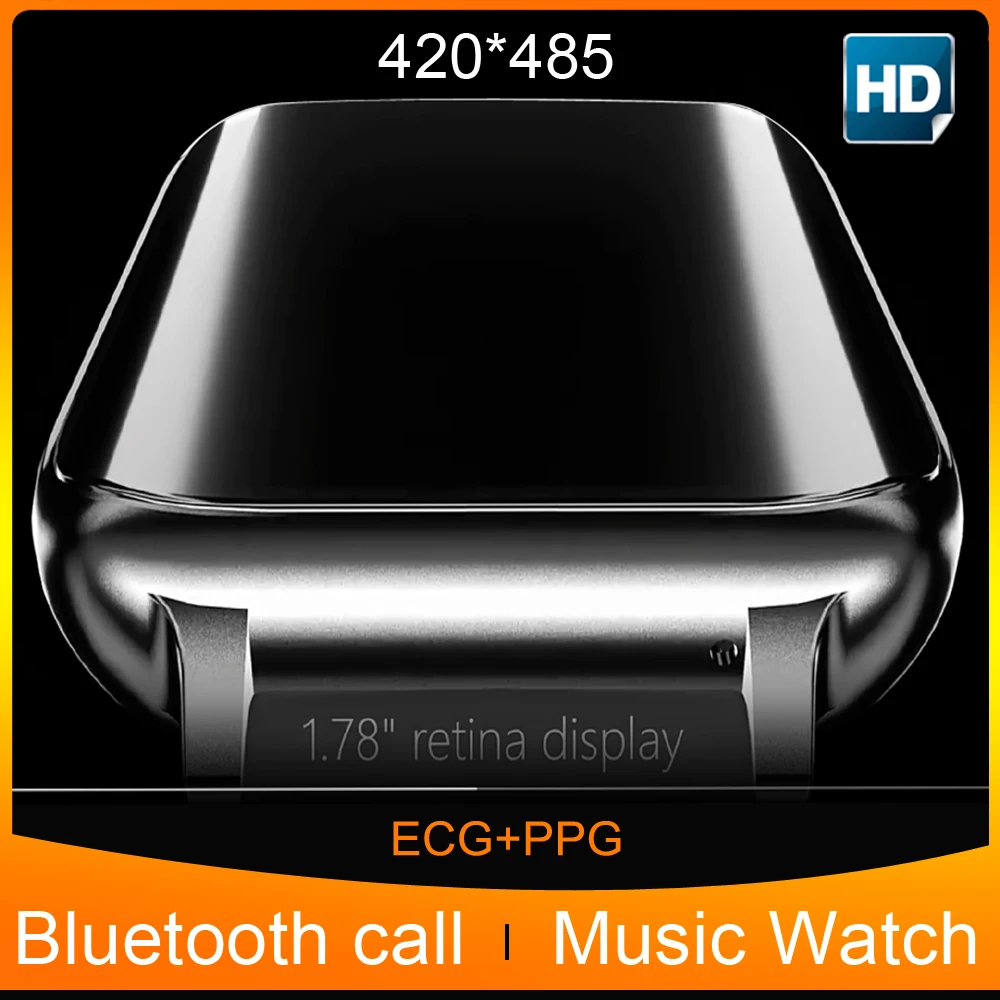 New D-T93 Smart Watch Men Women ECG 1.78 Inch 420*485 Screen Music Bluetooth Call Smartwatch Heart Rate Blood Pressure Oxygen