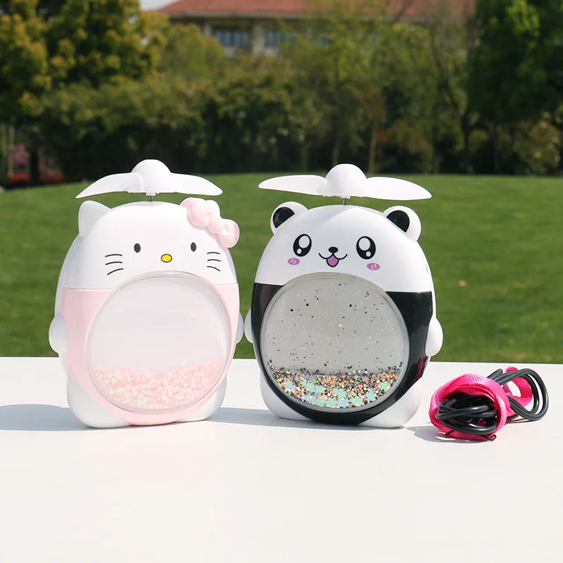 

Creative Mini Cute Fans Summer Cooling Tool USB Charging LED Light Fans Portable Small Fans Kids Gift Birthday Present